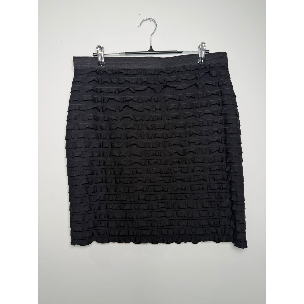 Banana Republic Black Ruffled Pencil Skirt Size Large